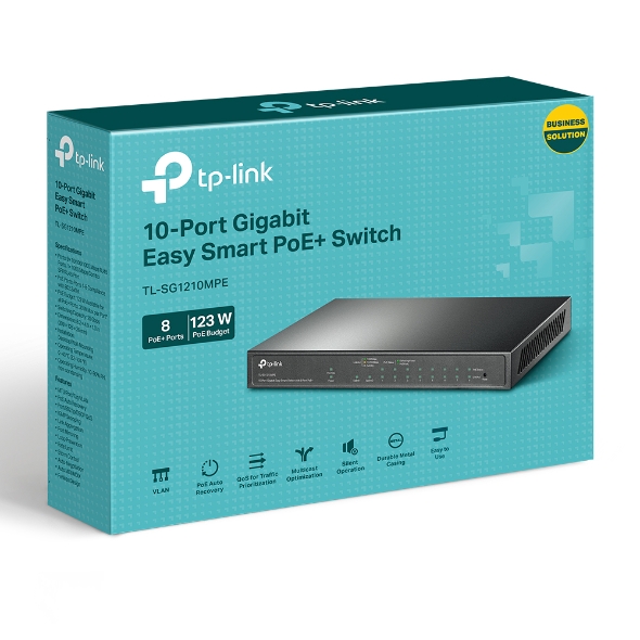 NWTL-SG1210MPE.jpg TP-LINK TL-SG1210MPE 10-Port Gigabit Easy Smart Switch with 8-Port