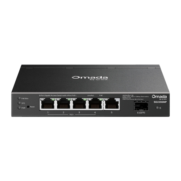 NWTL-SG2206MP.jpg TP-LINK SG2206MP Omada Access 6-Port Gigabit Switch with 4-Port