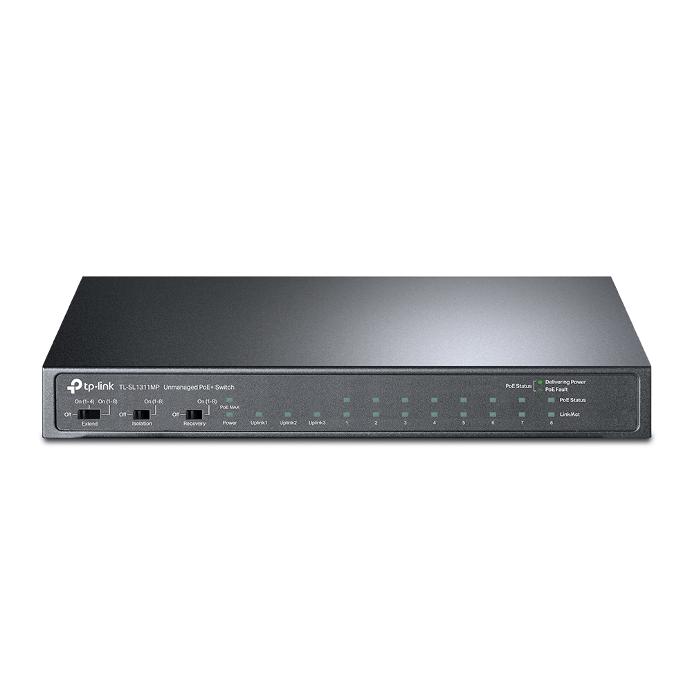 NWTL-SL1311MP.jpg TP-LINK TL-SL1311MP 8-Port 10/100Mbps + 3-Port Gigabit Desktop Switch