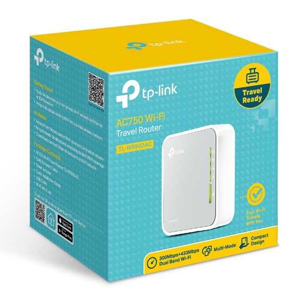 NWTL-WR902AC.jpg TP-LINK TL-WR902AC AC750 750Mbps Dual Band WiFi Wireless Travel
