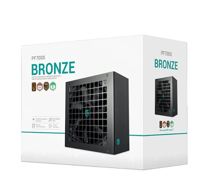 PSD-PF700X-GS.jpg DEEPCOOL R-PF700X-HD0B-JGAU PF700X 700W Gamer Storm 80+ Bronze/ Cybenetics