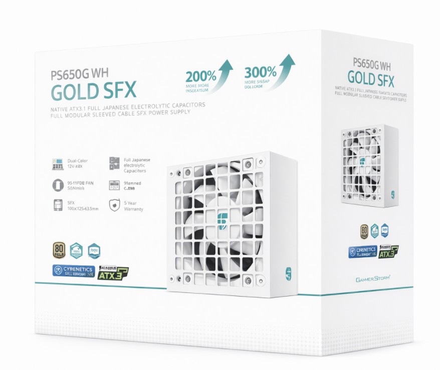PSD-PS650G-WH.jpg DEEPCOOL R-PS650G-FE0W-JGAU PS650G WH 650W Gamer Storm SFX