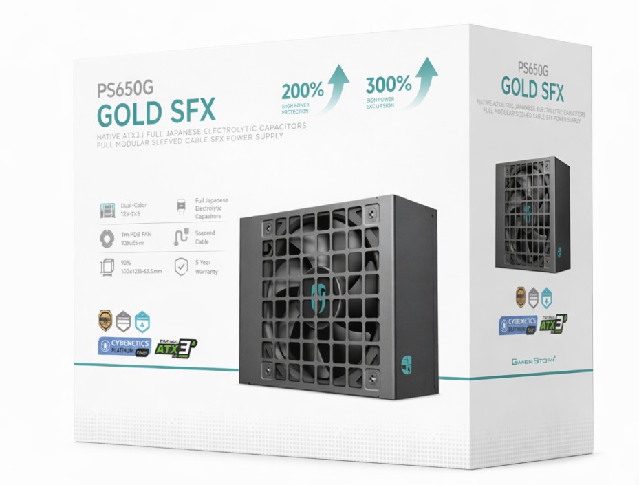 PSD-PS650G.jpg DEEPCOOL R-PS650G-FE0B-JGAU PS650G 650W Gamer Storm SFX