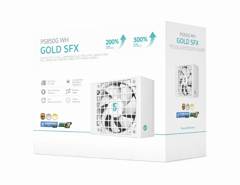 PSD-PS850G-WH.jpg DEEPCOOL R-PS850G-FE0W-JGAU PS850G WH 850W Gamer Storm SFX