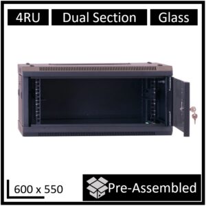 LDR WB-DS65040NB Assembled 4U Hinged Wall Mount Cabinet (600mm