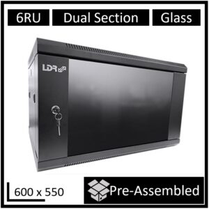 LDR WB-DS65060NB Assembled 6U Hinged Wall Mount Cabinet (600mm