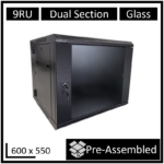 LDR WB-DS65090NB Assembled 9U Hinged Wall Mount Cabinet (600mm