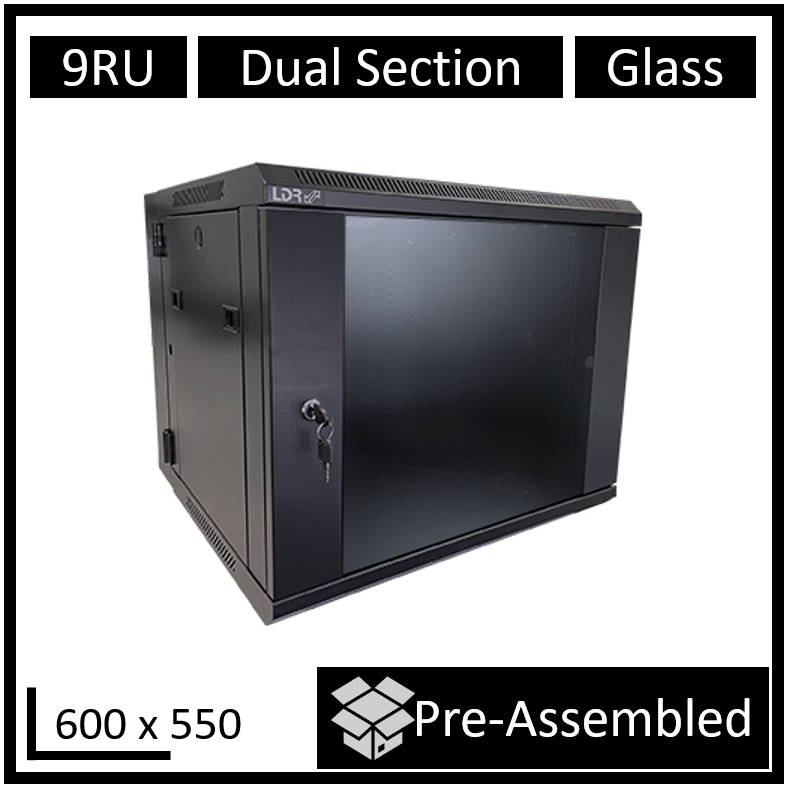 RCLDR-DS550-9U-A.png LDR WB-DS65090NB Assembled 9U Hinged Wall Mount Cabinet (600mm