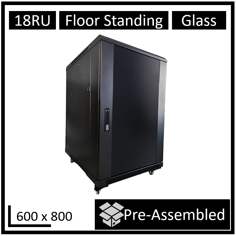RCLDR-FS800-18U-A.png LDR WB-NC681815B Assembled 18U Server Rack Cabinet (600mm x