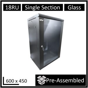 LDR WB-SS64180NB Assembled 18U Wall Mount Cabinet (600mm x