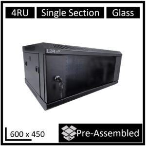 LDR WB-SS64040NB Assembled 4U Wall Mount Cabinet (600mm x