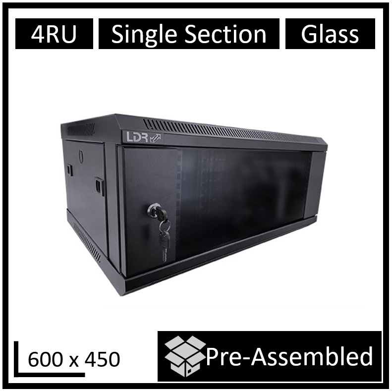 RCLDR-SS450-4U-A.jpg LDR WB-SS64040NB Assembled 4U Wall Mount Cabinet (600mm x