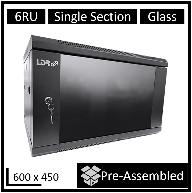 RCLDR-SS450-6U-A.jpg LDR WB-SS64060NB Assembled 6U Wall Mount Cabinet (600mm x