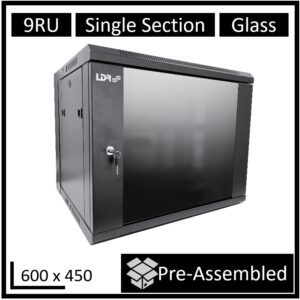 LDR WB-SS64090NB Assembled 9U Wall Mount Cabinet (600mm x