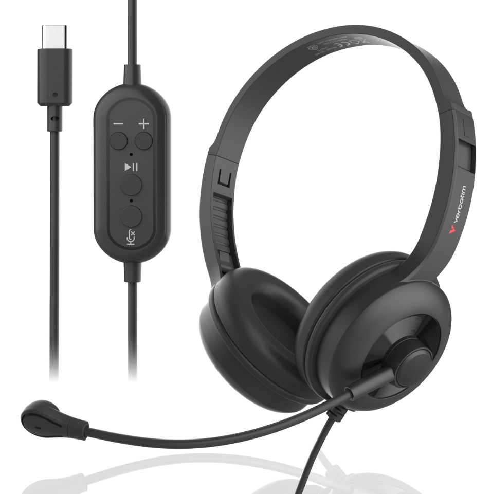 SPV-30195.jpg Verbatim 30195 ClaritySound Headset With USB-C Clear Sound