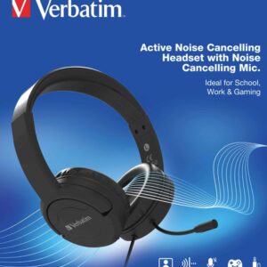 Verbatim 66706 Multimedia Headset with ANC & Noise Cancelling