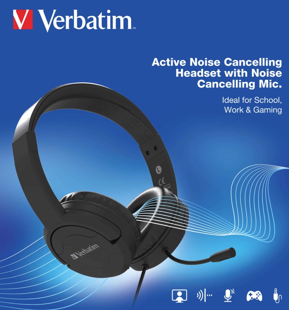 SPV-66706.jpg Verbatim 66706 Multimedia Headset with ANC & Noise Cancelling