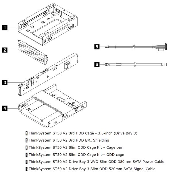 SVL-4XF7A78618-D.jpg Lenovo ISG 4XF7A78618 ThinkSystem ST50 V2 3.5" Drive Bay 3