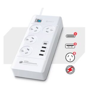 Generic PAD-8044 Sansai 4 Outlet 3xUSB-A & 1xUSB-C Powerboard