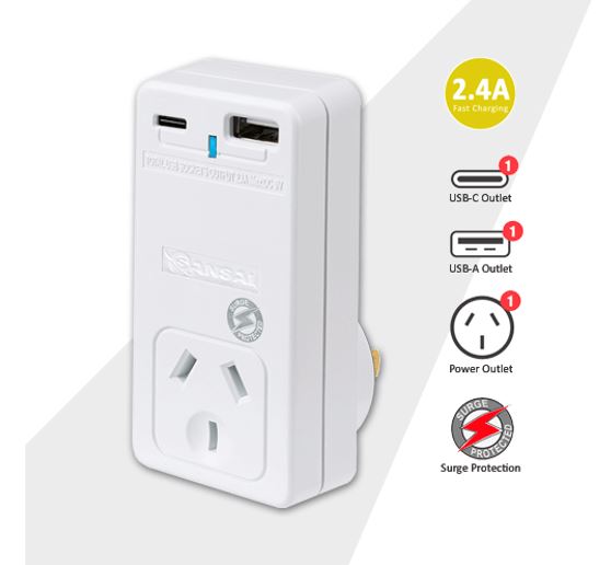 UPSA-PB301USB.jpg Generic PAD-301USB Sansai USB C + A 2xUSB charging