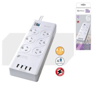 Generic PAD-4066E Sansai 6 Outlets & 4 USB Outlets