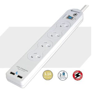 Generic PAD-503USB Sansai 4 Way Basic Powerboard USB Ax2