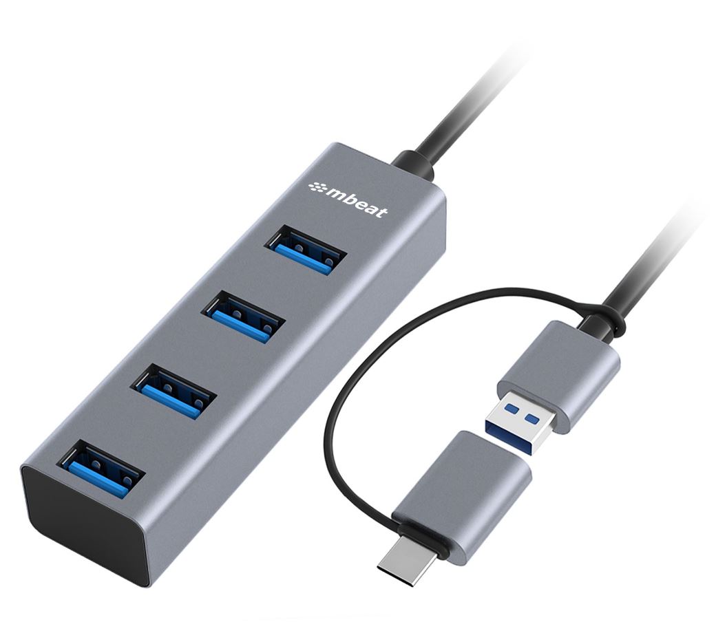 USMB-CU3H-4G.jpg MBEAT MB-CU3H-4G ® 4-Port USB 3.0 Hub with 2-in-1