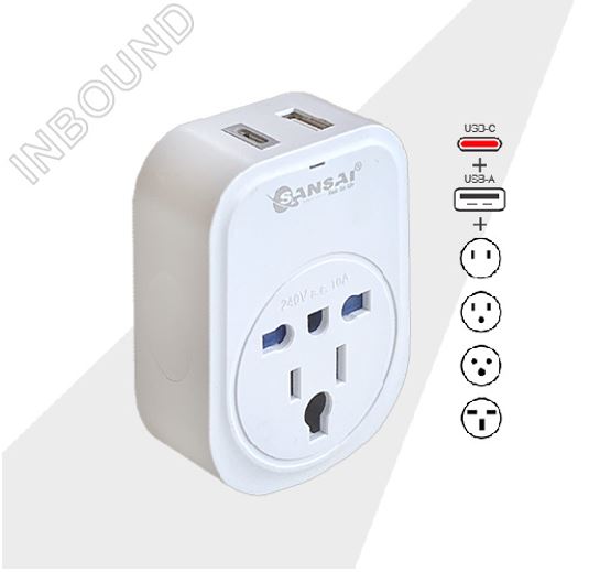 USPA-STV-907AC.jpg Generic STV-907AC Sansai USB Travel Adaptor USB A +