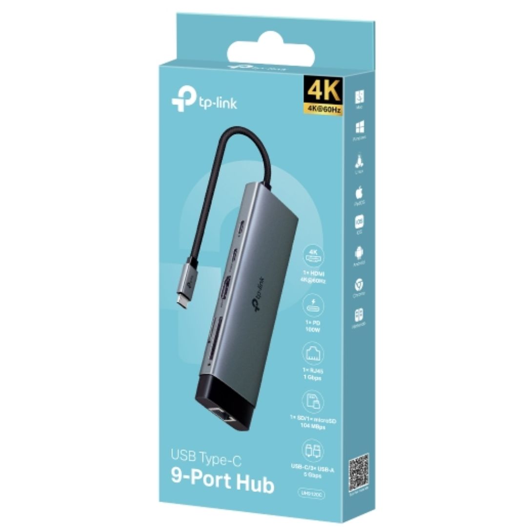USTL-UH9120C.jpg TP-LINK UH9120C USB Type-C 9-Port Hub
