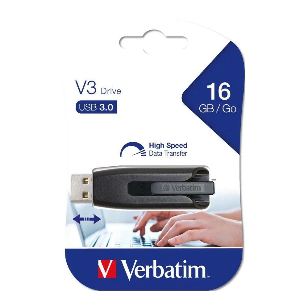 USV-49172.jpg Verbatim 49172 16GB V3 USB3.0 Grey Store'n'Go V3; Retractable