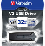 Verbatim 49173 32GB V3 USB3.0 Grey Store'n'Go V3; Retractable