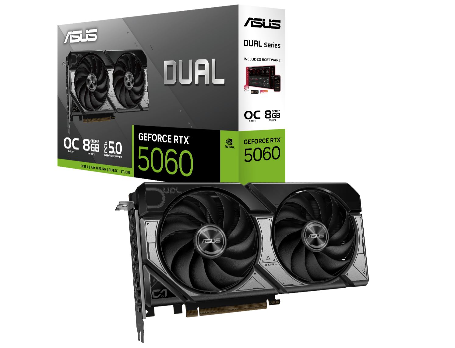 VCA-RTX5060-O8G-DU.jpg ASUS DUAL-RTX5060-O8G NVIDIA GeForce DUAL RTX™ 5060 8GB GDDR7