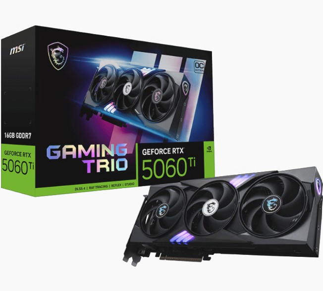 VCM-RTX5060T16GGAMTRIOOC.jpg MSI GeForce RTX 5060 Ti 16G GAMING TRIO OC nVidia GeForce RTX™ 5060 Ti 16G