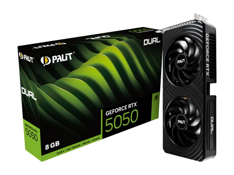 VCPA-RTX5050-DUAL-8G.jpg Palit NE65050019P1-GB2070D RTX5050 DUAL 8GB GDDR6 128bit 3-DP HDMI