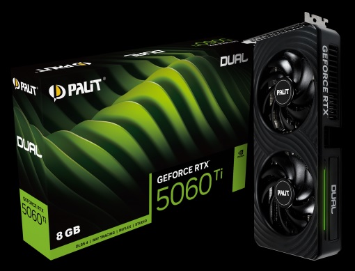 VCPA-RTX5060TI-DUAL8G.jpg Palit NE7506T019P1-GB2062D RTX5060Ti DUAL 8G GDDR7 128bit 3-DP HDMI