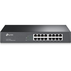 TP-Link16-port 10/100M Switch, 16 10/100M RJ45 ports, 1U 13-inch rack-mountable steel case