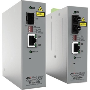 Allied Telesis TAA, 10/100/1000T POE+ to 1000SX/SC Industrial Temp Gigabit Media Converter