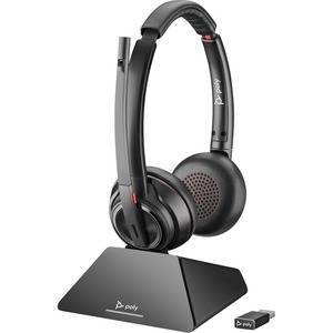 Poly PLANTRONICS SAVI S8220 OTH WIRELESS UC STEREO DECT HEADSET,D200 DONGLE,PC, USB-A