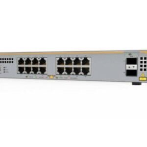 Allied Telesis L2+ switch with 16 x 10/100/1000T PoE ports and 2 x 100/1000X SFP ports, AU Power Cord
