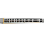 Allied Telesis 48-port PoE+ 10/100/1000T stackable L3 switch with 4 x SFP+ ports and 2 fixed power supplies,