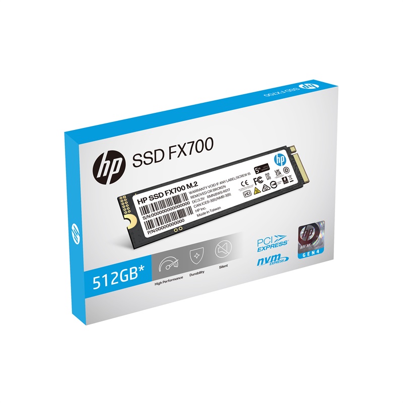 BWHP-FX700-512GB BIWIN (HP SSD) HP FX700 512GB PCIe Gen 4×4 M.2 NVMe 2.0 SSD 6300MB/s & 3100MB/s Up to 7200 MB/s read speed