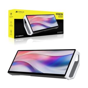 Corsair XENEON EDGE 14.5′ LCD Touchscreen – White, 2560×720@60Hz, HDMI/USB-C, 5-point touch, magnetic mount, detachable stand, vertical/horizontal use