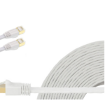 EA8-010SFW Edimax 1m White 40GbE Shielded CAT8 Network Cable – Flat 100% Oxygen-Free Bare Copper Core, Alum-Foil Shielding, Grounding Wire, Gold Plated RJ45