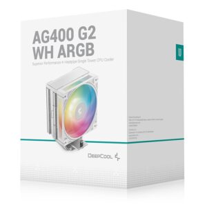 DeepCool AG400 ARGB G2 WH Superior Performance 4 Heatpipe Single Tower CPU Cooler