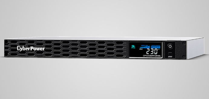 CP85190 CyberPower PFC Sinewave Short-Depth Series 1500VA / 900W Rackmount UPS - 1U - (CP1500EIPFCRM1U) 6V/9Ah*4, 6x