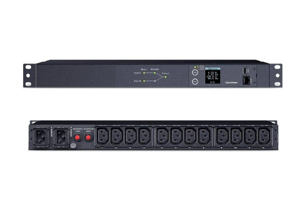 CP89159A CyberPower 1U 10amp Metered Automatic Transfer Switch-(PDU24004) – 12x IEC C13 out – IEC 320 C14*2 in - 2