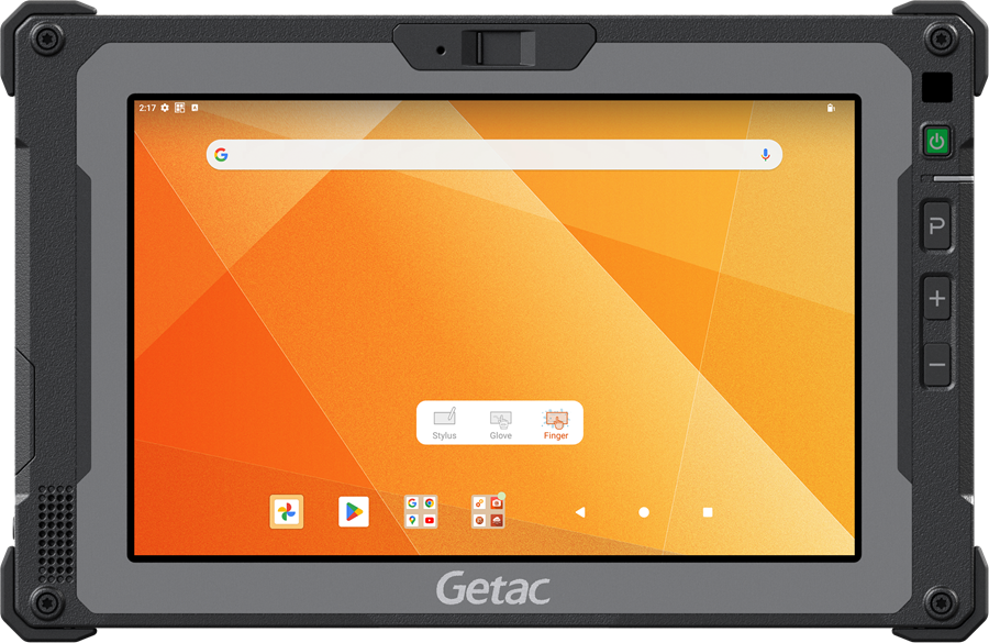 GTZ8A7LXDF1DXX Getac ZX80 - QCS6490, 8" With Webcam, Android 15+12GB RAM+256GB w/o stylus, USB-C AC Adapter, Rear