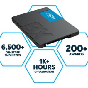 Micron (Crucial) Crucial BX500 4TB 2.5′ SATA3 6Gb/s SSD – 3D NAND 540/500MB/s 7mm 1.5 mil MTBF 3yr wty Acronis True Image Solid State Drive