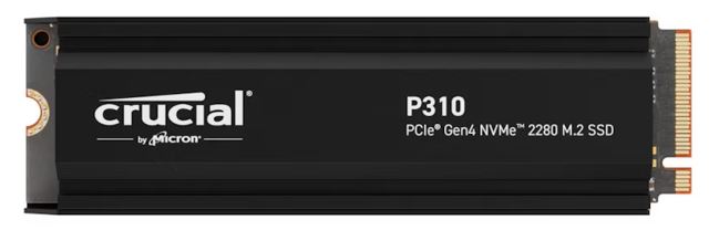 HBC-P310-2TBH-P Micron (Crucial)-P Crucial P310 2TB Gen4 2280 NVMe SSD w Heatsink 7100/6000 MB/s R/W 440TBW 1000K/1200K IOPS 1.5M hrs MTTF Full-Drive Encryption M.2 PCIe4 5yrs