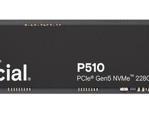 Micron (Crucial)-P Crucial P510 2TB Gen5 2280 NVMe M.2 SSD 10,000 / 8,700 MB/s R/W 1200TBW 1.4M IOPS 1.5M hrs MTTF Full-Drive Encryption 5yrs ~CT2000P310SSD8-P